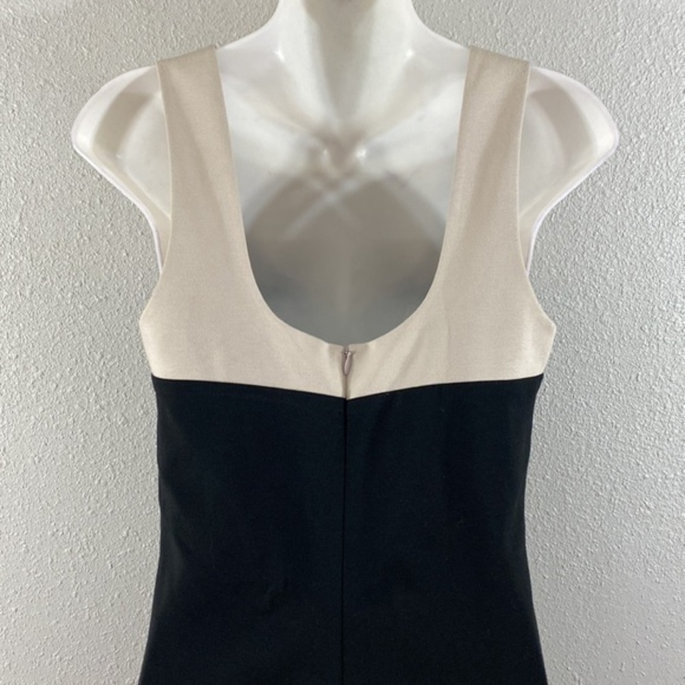 NWT Trina Turk Stacie black cream color block drop waist dress M15 - Picture 9 of 10